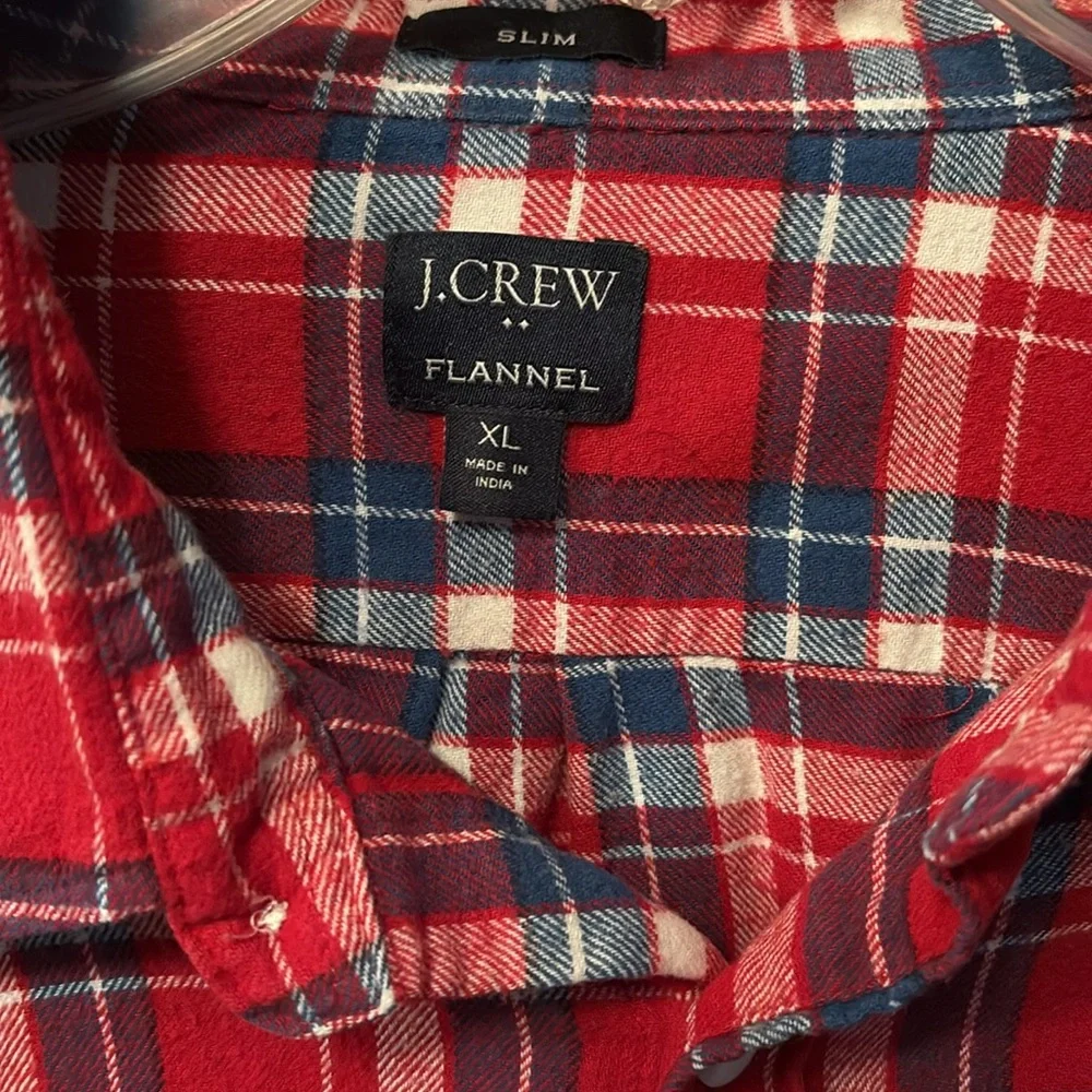 J. Crew Red and Blue Plaid Button-Down Shirt